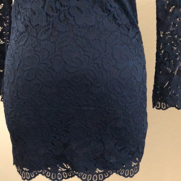 H&M navy blue lace v neck minidress - Picture 4 of 12